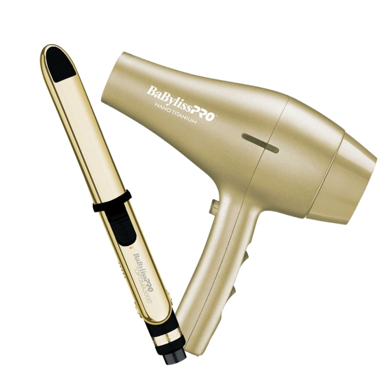 Set de secador y plancha Gold Babyliss Eva Store