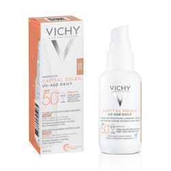 Protector solar vichy Capital Soleil UV-Age Daily 50 Spf (con color)