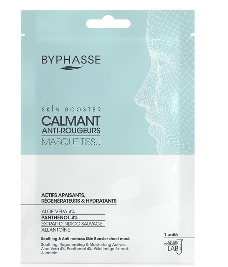 Mascarilla Byphasse tissu skin booster calmante & anti-rojeces - Eva Store