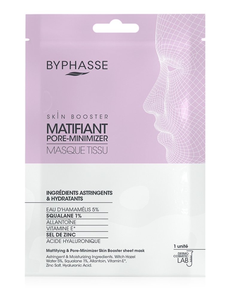 Mascarilla Byphasse tissu skin booster matificante & pore-minimizer - Eva Store